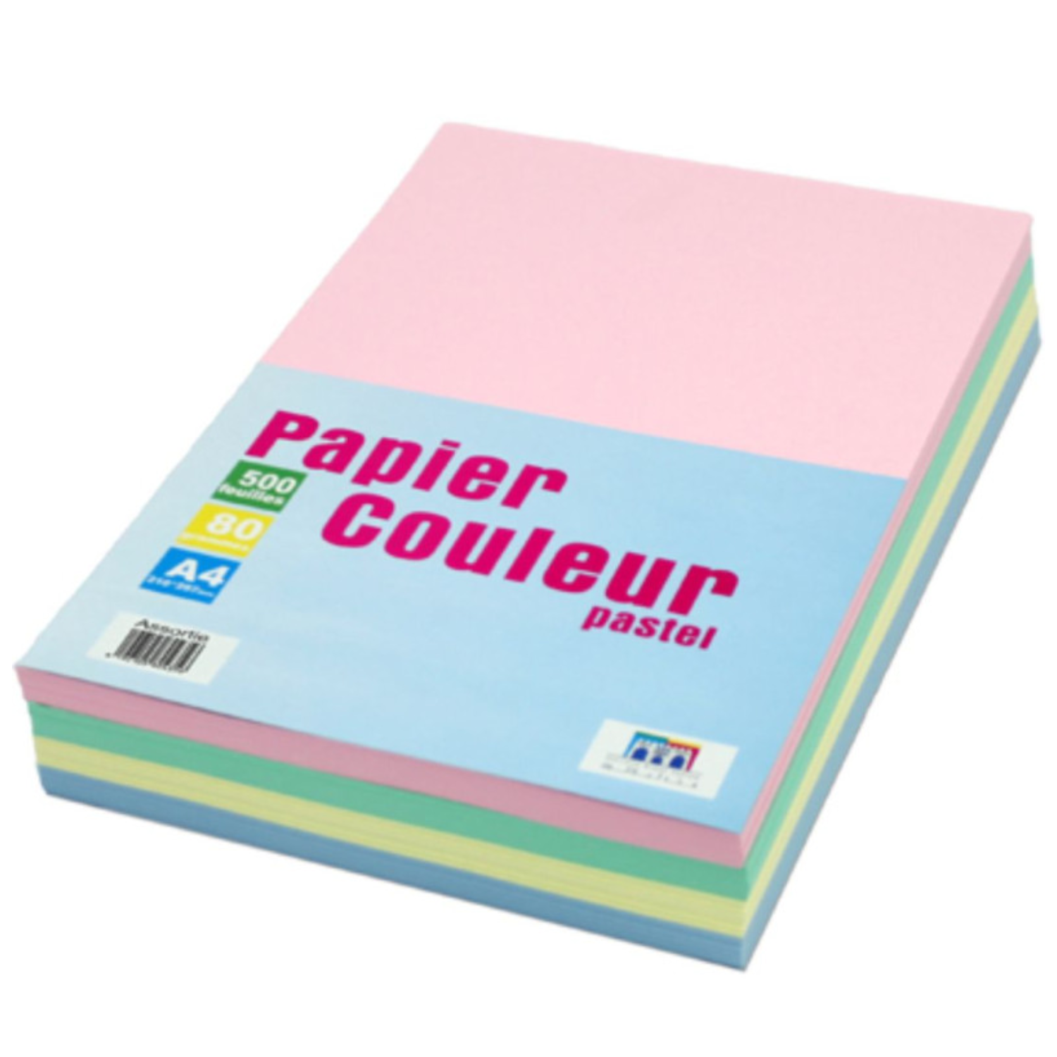 RAME PAPIER COULEUR 80G 250F ASSO PASTEL.