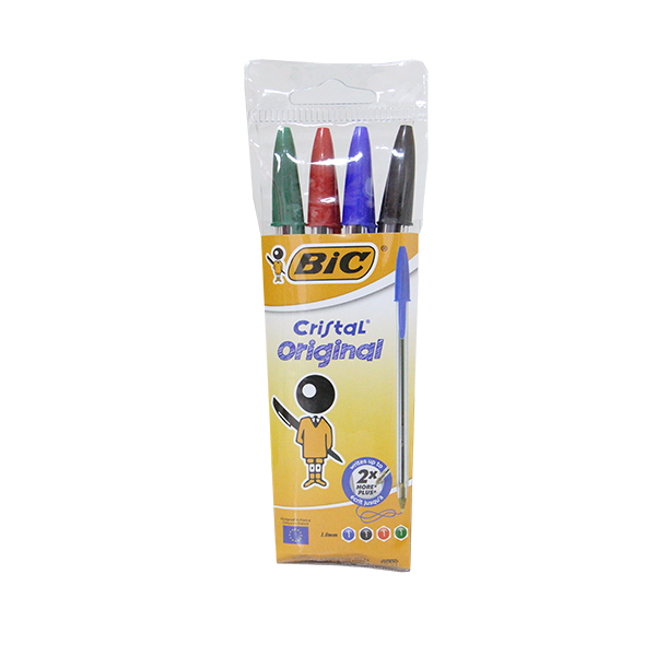 Pochette de 4 Stylos Bic Cristal.