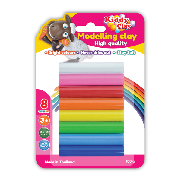Boite de Pâtes à Modeler avec Accessoires 380 gr, Kiddy Clay