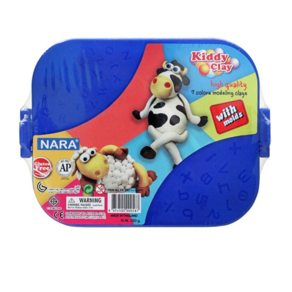 Boite de Pâtes à Modeler avec Accessoires 380 gr, Kiddy Clay