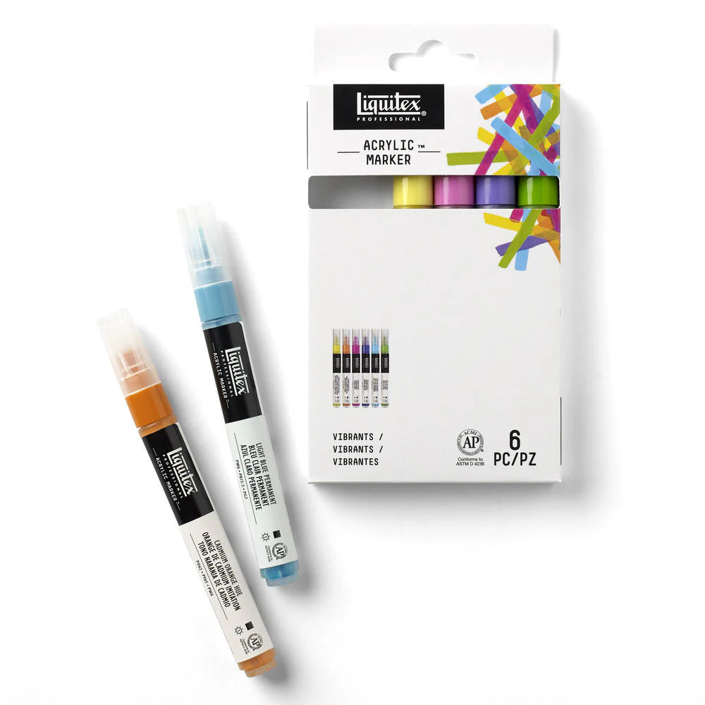 Liquitex Acrylic Marker Set - 6x2mm - Vibrants.