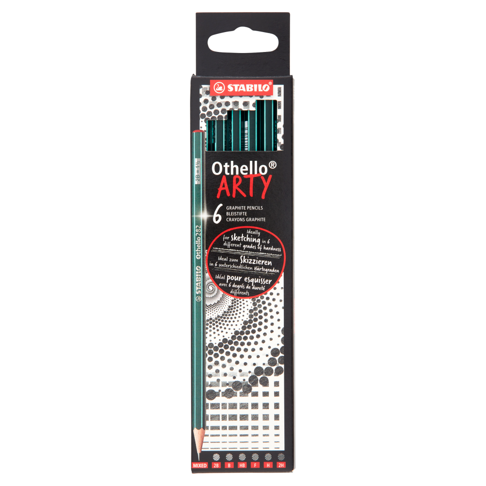 Etui carton de 6 crayons graphite STABILO Othello ARTY.