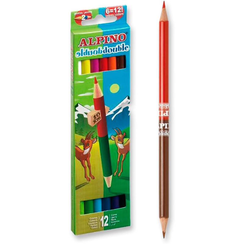 Alpino – Boîte de 12 Crayons Double Pointe.