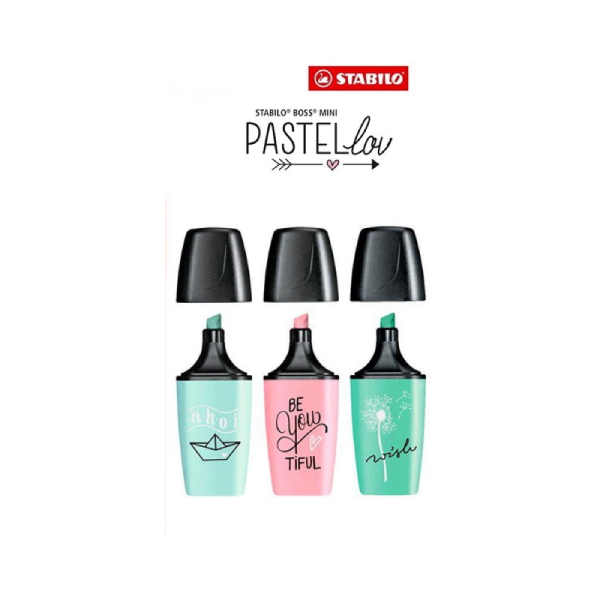 Stabilo - Etui de 3 Surligneurs BOSS MINI Pastel Love