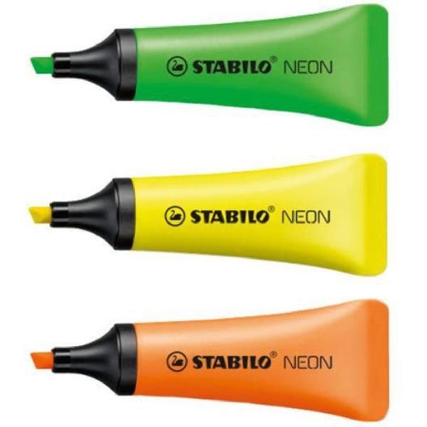 Stabilo - Marqueur Fluorescent Neon Pochette de 3 (3-2).