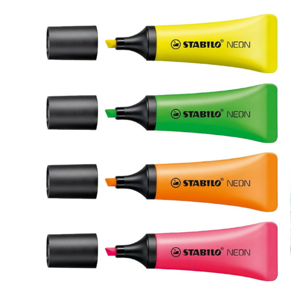 Stabilo - Marqueur Fluorescent Neon Pochette de 4.