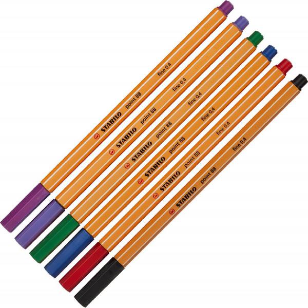 Stabilo - Pochette de 6 Stylos Point Fine POINT 88