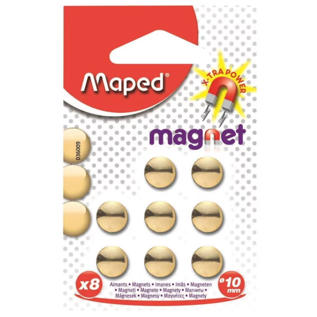 Maped - Aimant 10 mm Blister de 8 (Dorés)