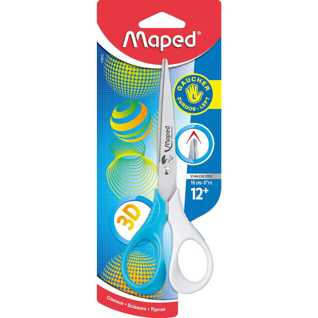 Maped - Ciseau en blister Shape 3D gaucher