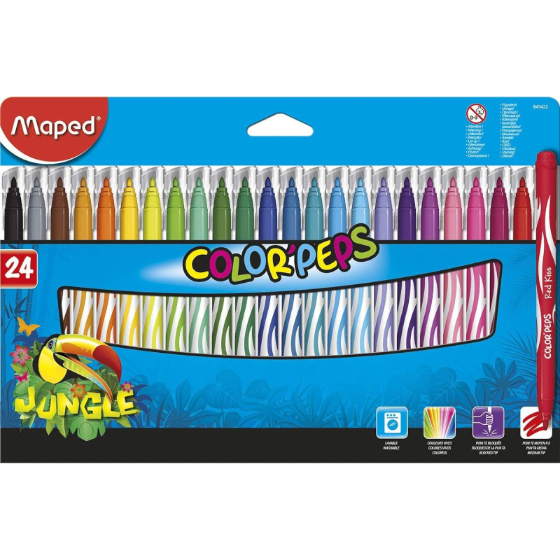 Maped - Feutres Lavables Color'Peps Jungle 24pcs