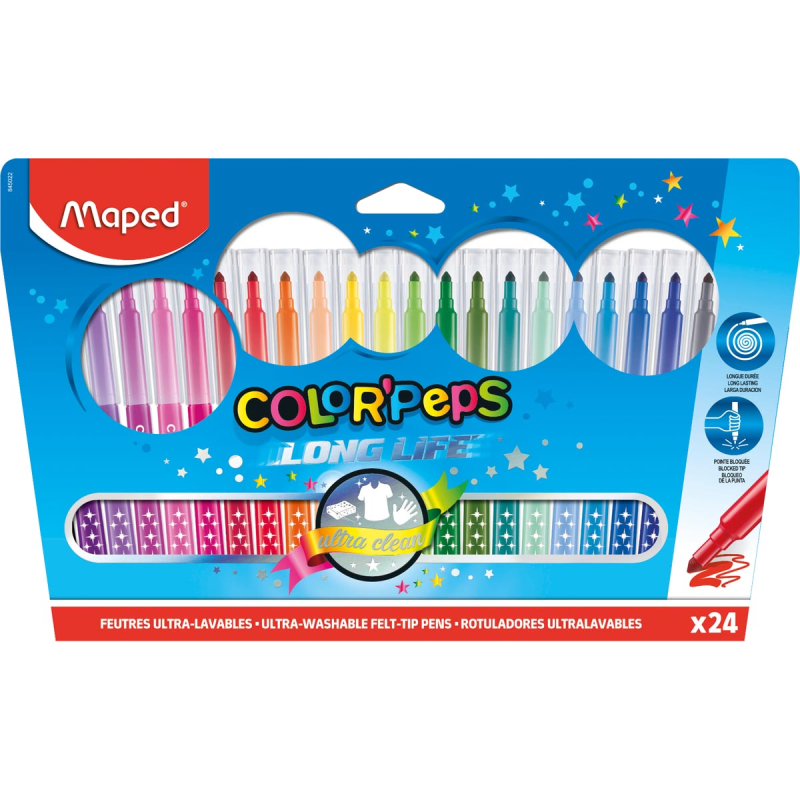 Maped - 24 Feutres Color’peps LONG LIFE