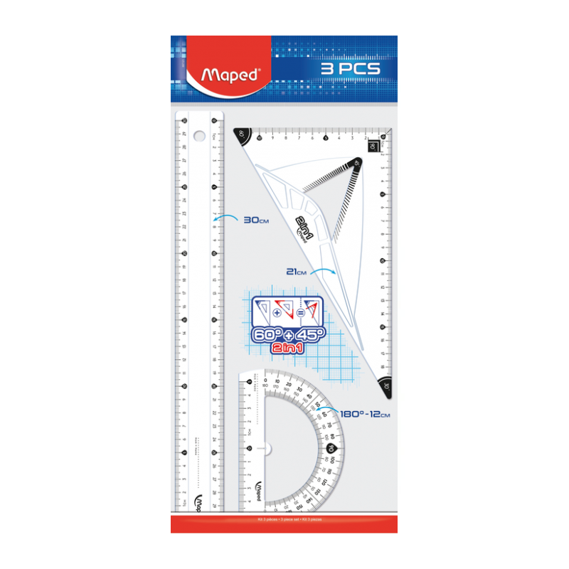 Maped - Kit de Traçage 3 Pièces.