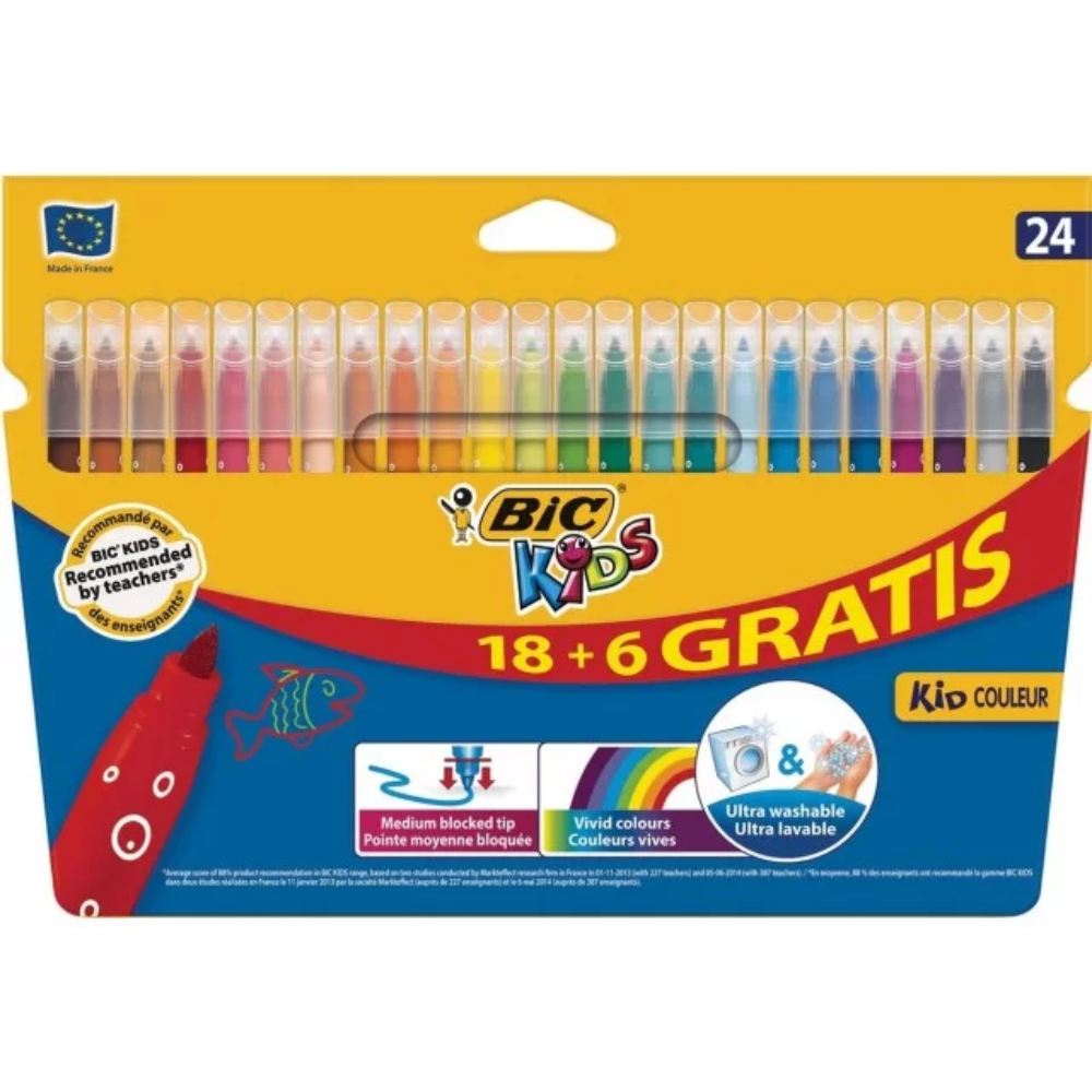 BIC - Feutres Kid Couleur - Lot de 24.