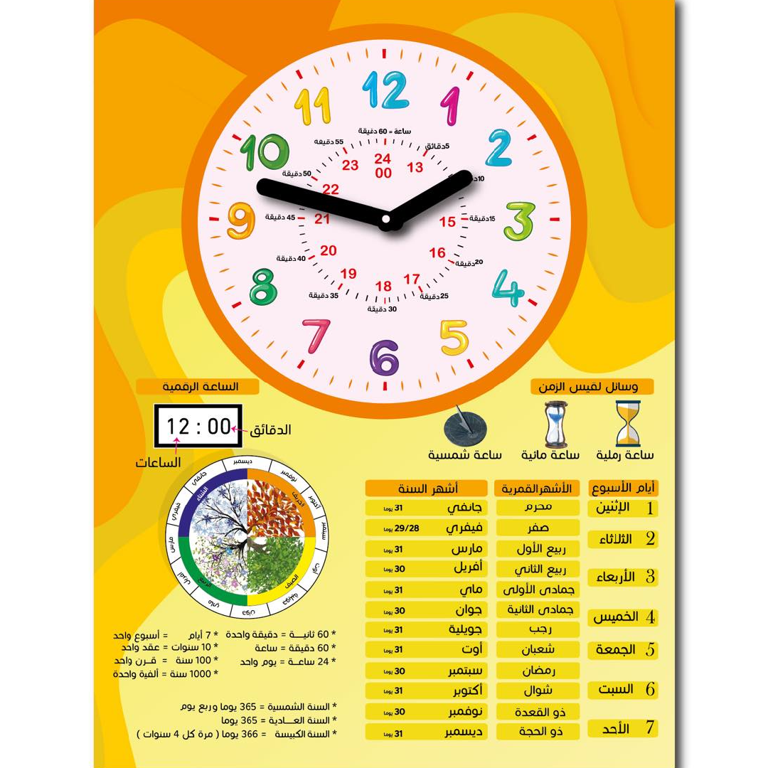 أتدرب على قراءة الساعة - حجم كبير.