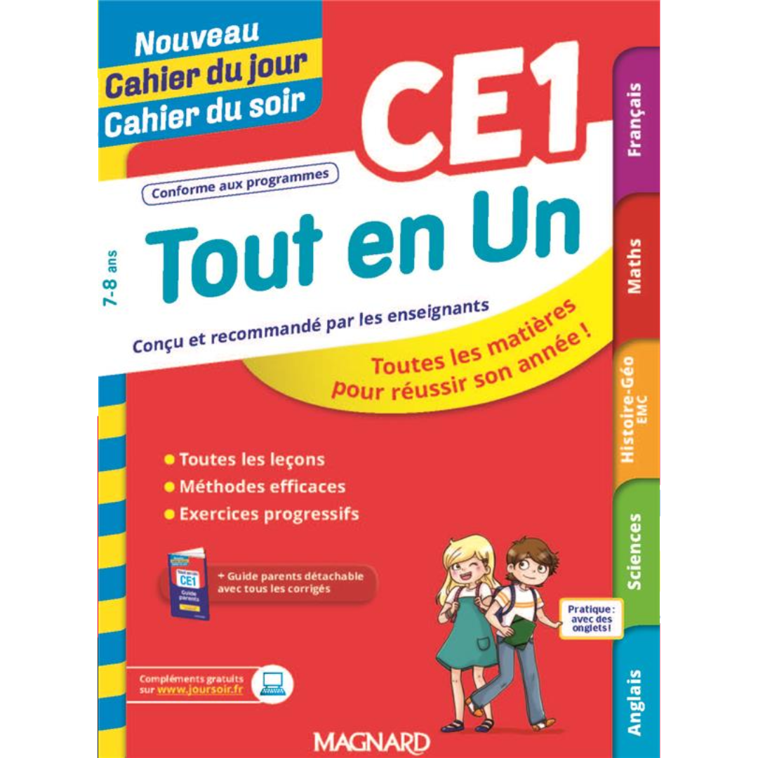 Tout en Un CE1 - Cahier du jour Cahier du soir.