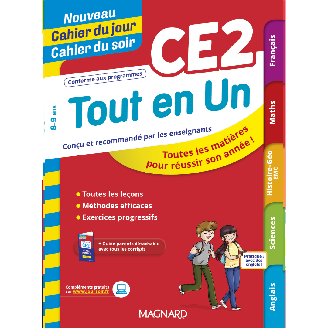 Tout en Un CE2 - Cahier du Jour Cahier du Soir.