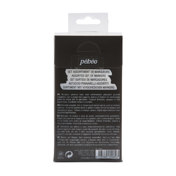 Set de 3 Marqueurs 4Artist Pébéo – Couleurs de Base 8mm.