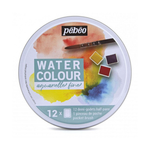 Boite Peinture Aquarelle 12 Demi-Godets, Fine - Pébéo.