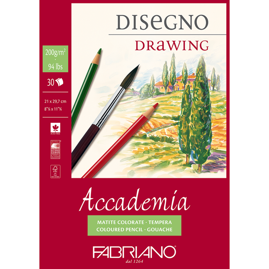 Bloc Dessin Accademia SP 14,8 x 21 cm - 200g/m² - 30 Feuilles