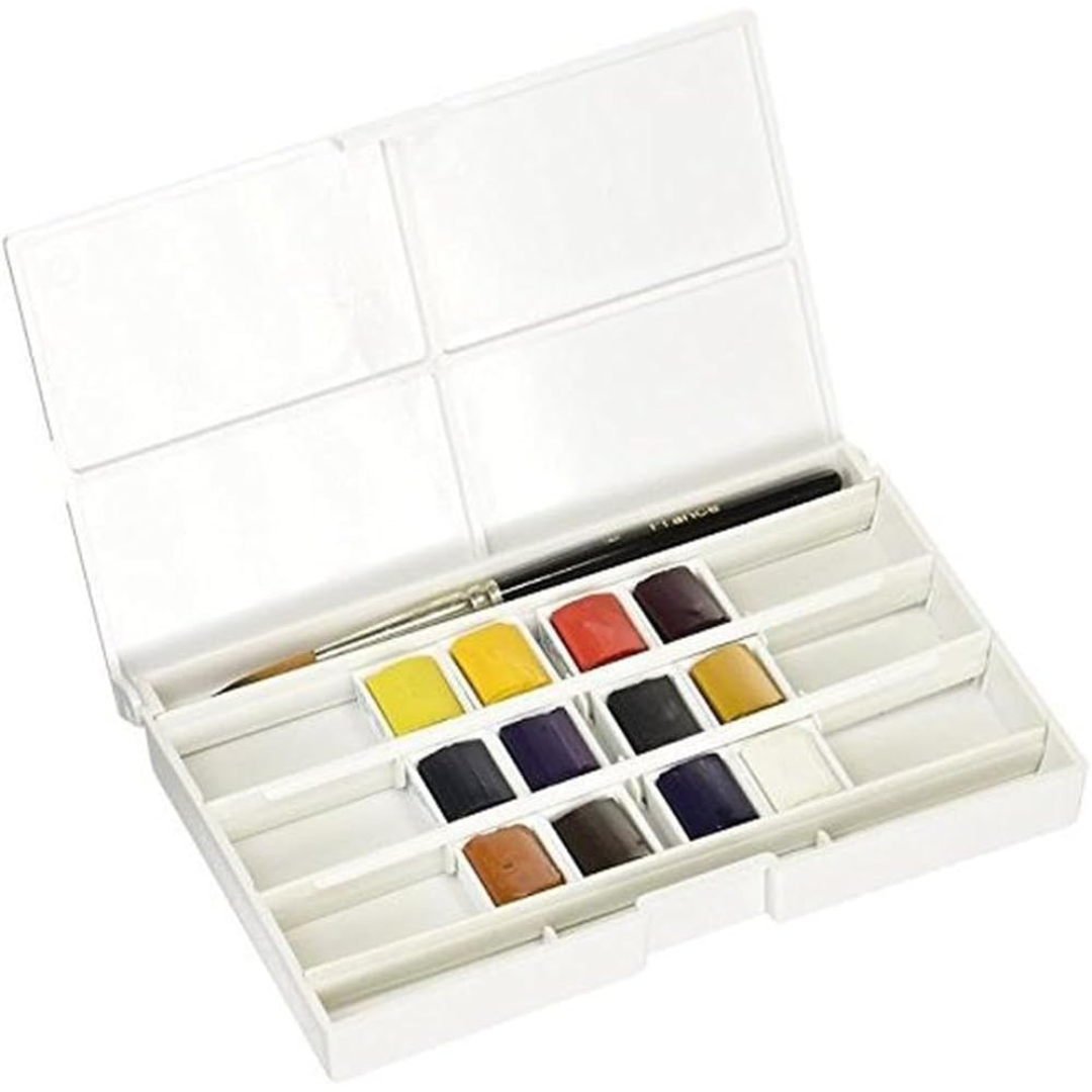 Lefranc & Bourgeois - Aquarelle Fine - Boîte Plastique - 12 Demi-Godets.