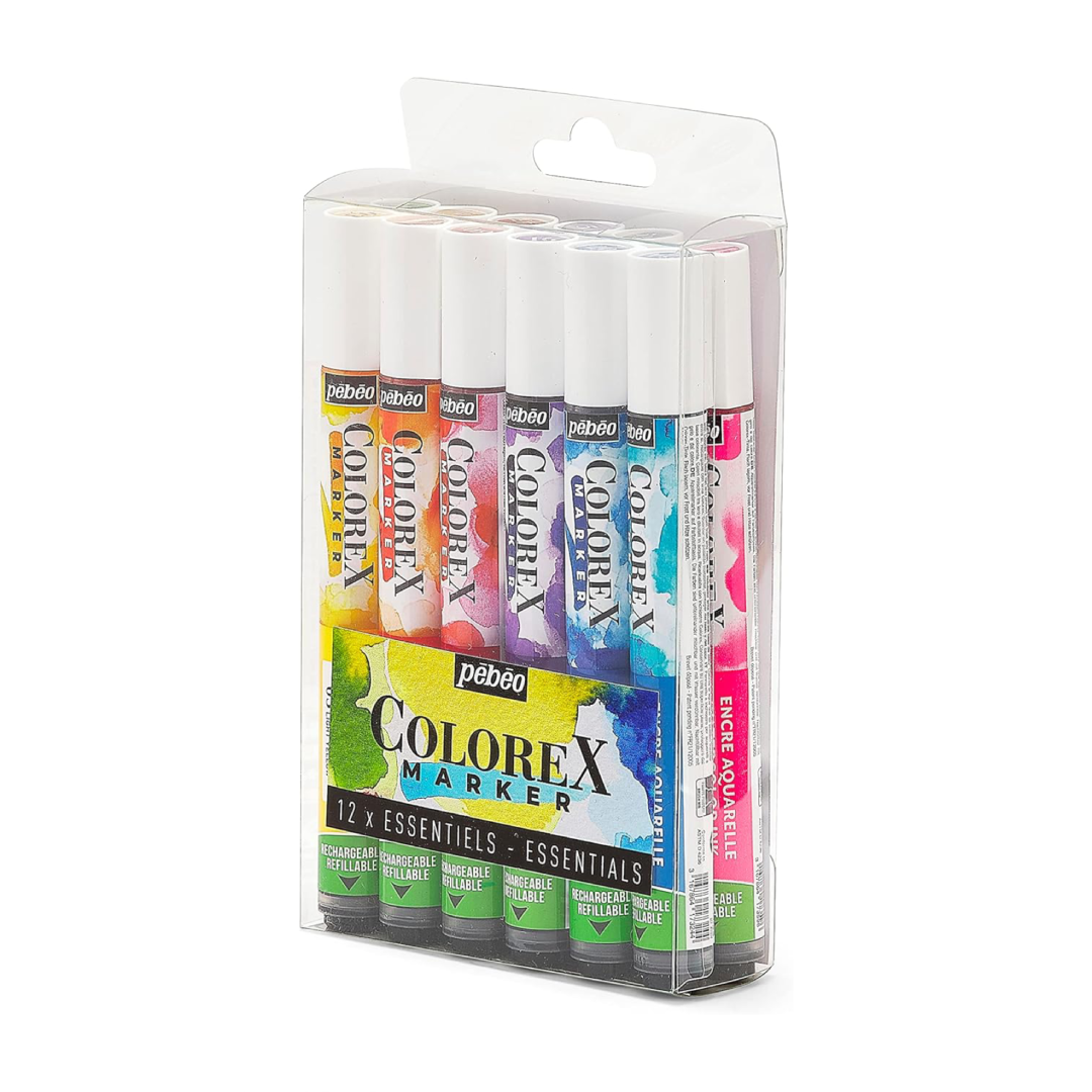 Set de 12 Marqueurs Essentiels Colorex - Pébéo.
