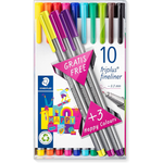 box de 10+3 feutres triplus® fineliner 334 - STAEDTLER.