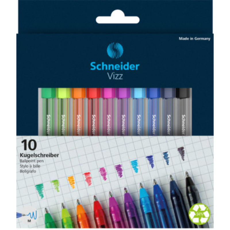 Set De 10 Stylos à Billes Vizz, M - Schneider.