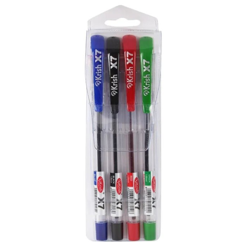 Pochette de 4 Stylos Krish - Assorties.