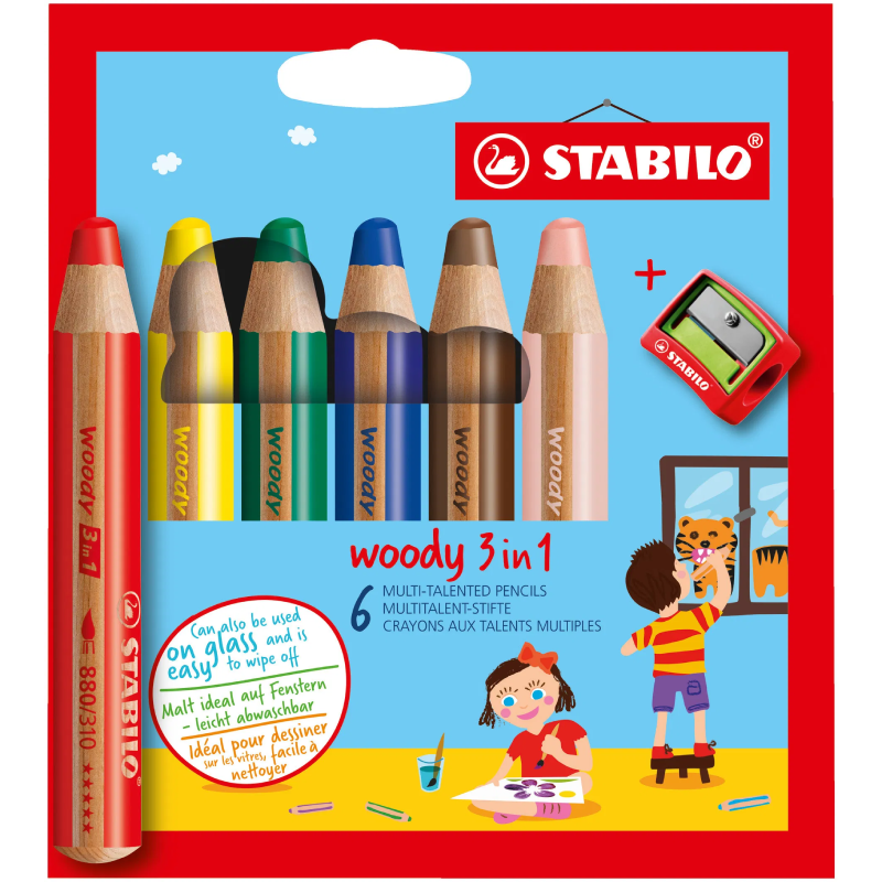 Crayon de couleur multi-talents STABILO woody 3 in 1.