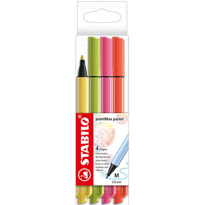 Stylo-feutre "PointMax" Pastel - Etui carton de 4.