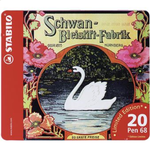 Boîte en métal de 20 feutres Pen 68 Stabilo Schwan.