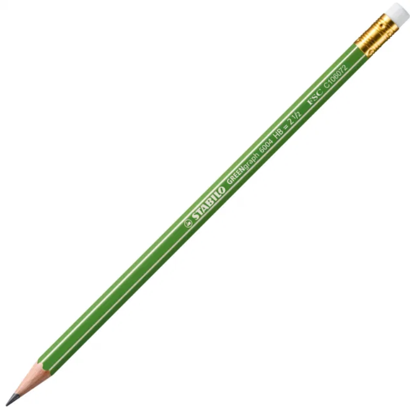 Crayon graphite bout gomme certifié FSC® STABILO GREENgraph.