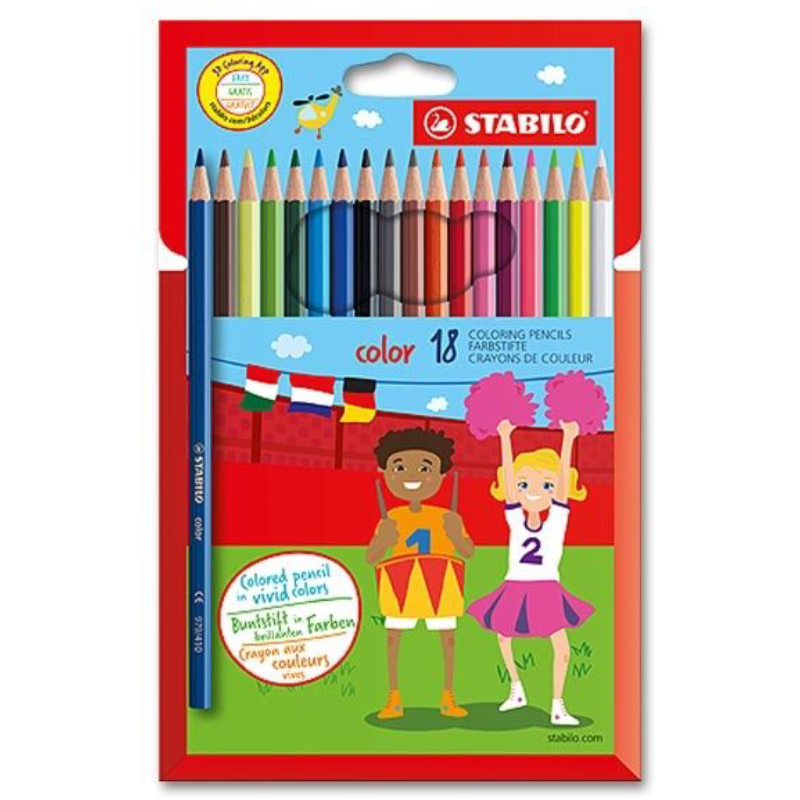 Set de 18 Crayons de Couleur - Stabilo.