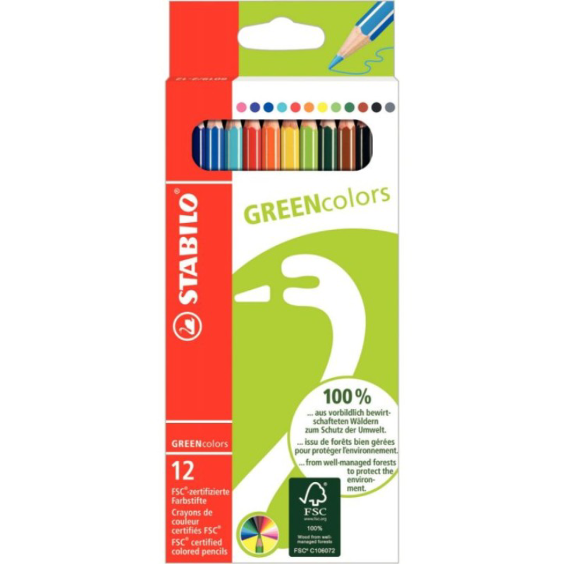 Crayon de couleur Greencolors 12/18 Stabilo.