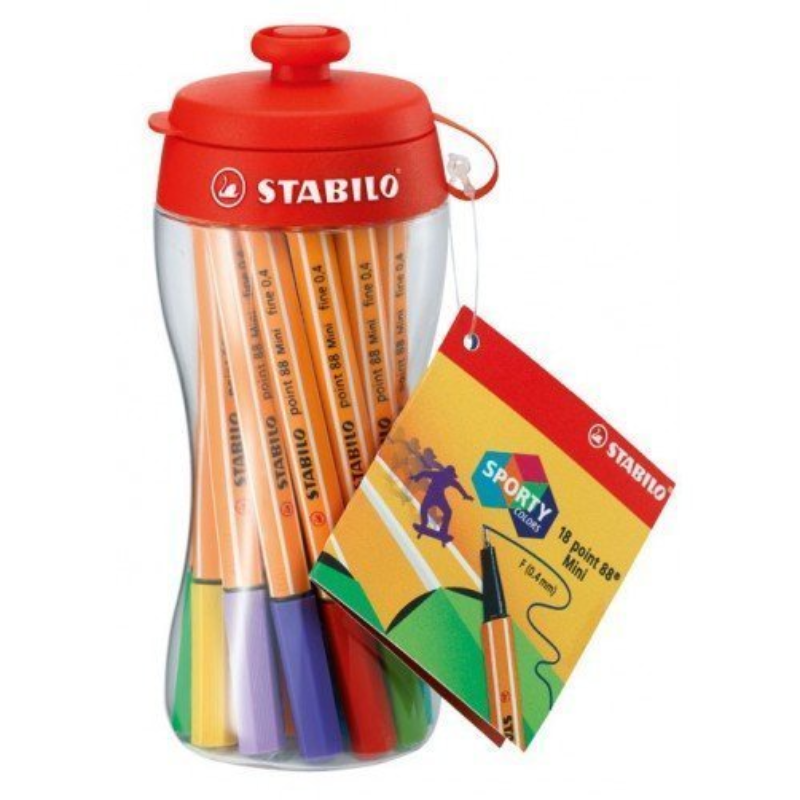 Pochette De 18 Mini Stylo-Feutres Fine Point 88 - Stabilo.