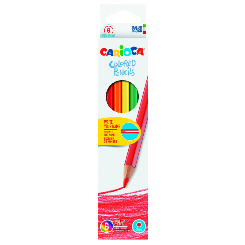 Crayon hexagonal 6 pieces - Carioca.