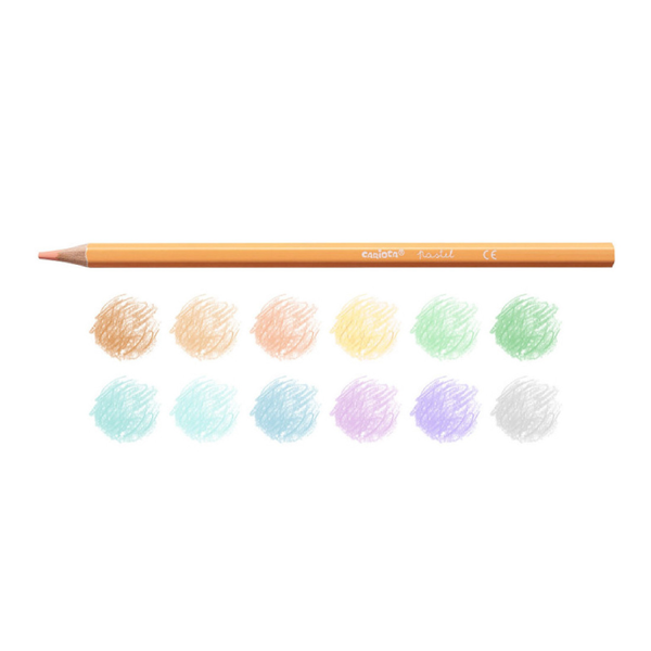 Set De 12 Crayons Hexagonal Pastel - Carioca.