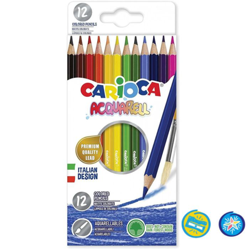 Pack de 12 Crayons Aquarelle - Carioca.