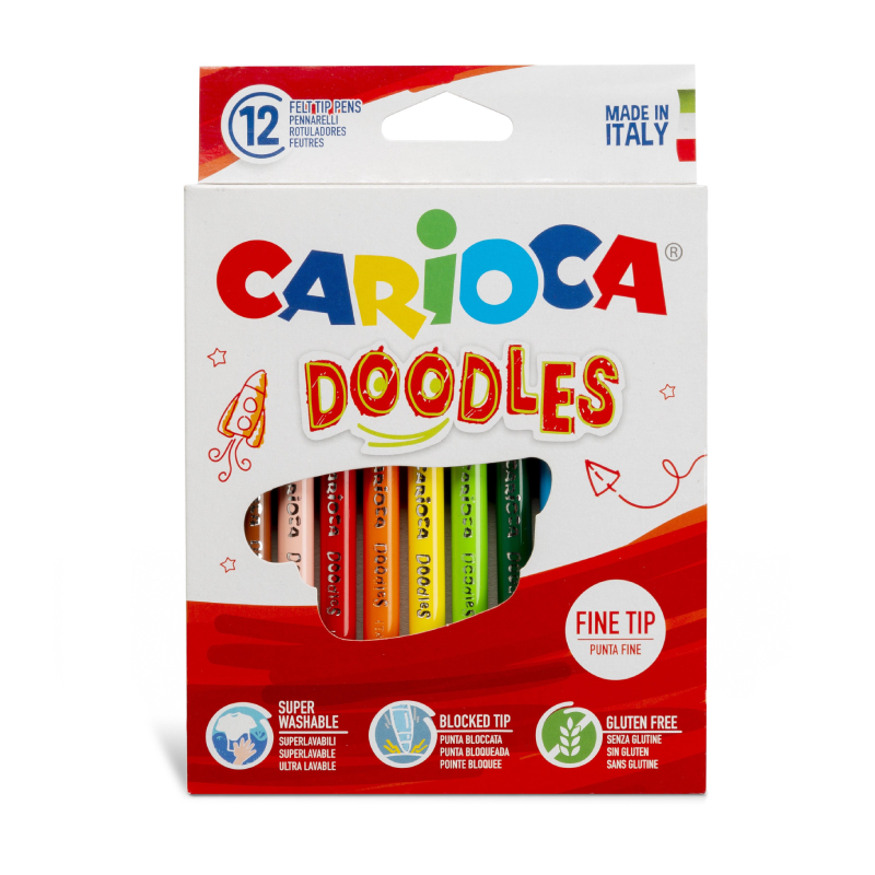Pack de 12 feutres Doodles Fin - Carioca.