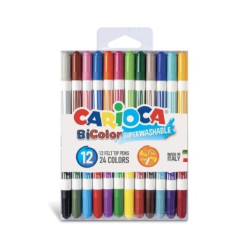 Feutres BiColor Blister 12 pièces - Carioca.