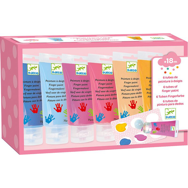 Jouet Djeco - 6 Tubes Peinture de Doigts.