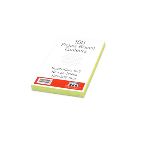Fiche Bristol 125 x 200 mm PM Paquet de 100 Ribat