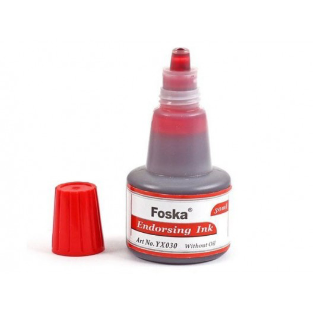 Encre à Tampon Foska 30ml Ref YX030 Rouge.