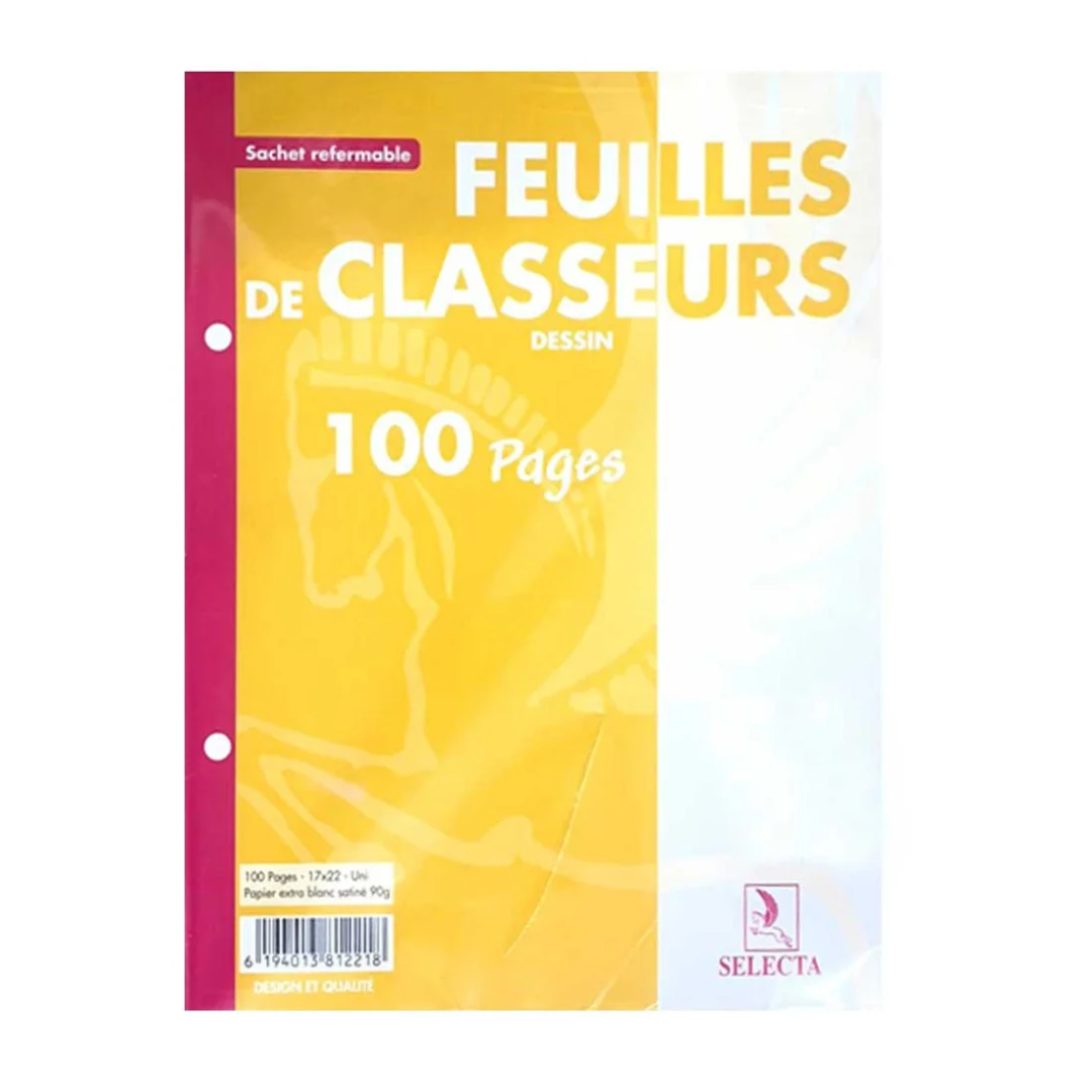 Recharge Classeur 17×22 Jaune - Selecta.