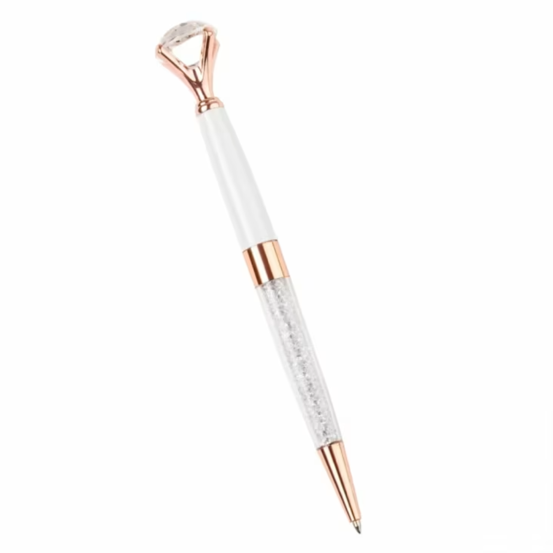 Stylo à Bille Motif Fleur Diamant.