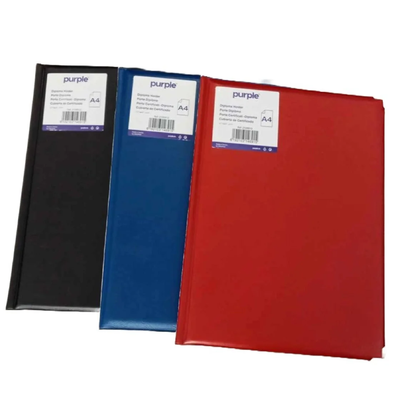 Porte Certificat/Porte Diplôme Avec Mousse Essential Purple.