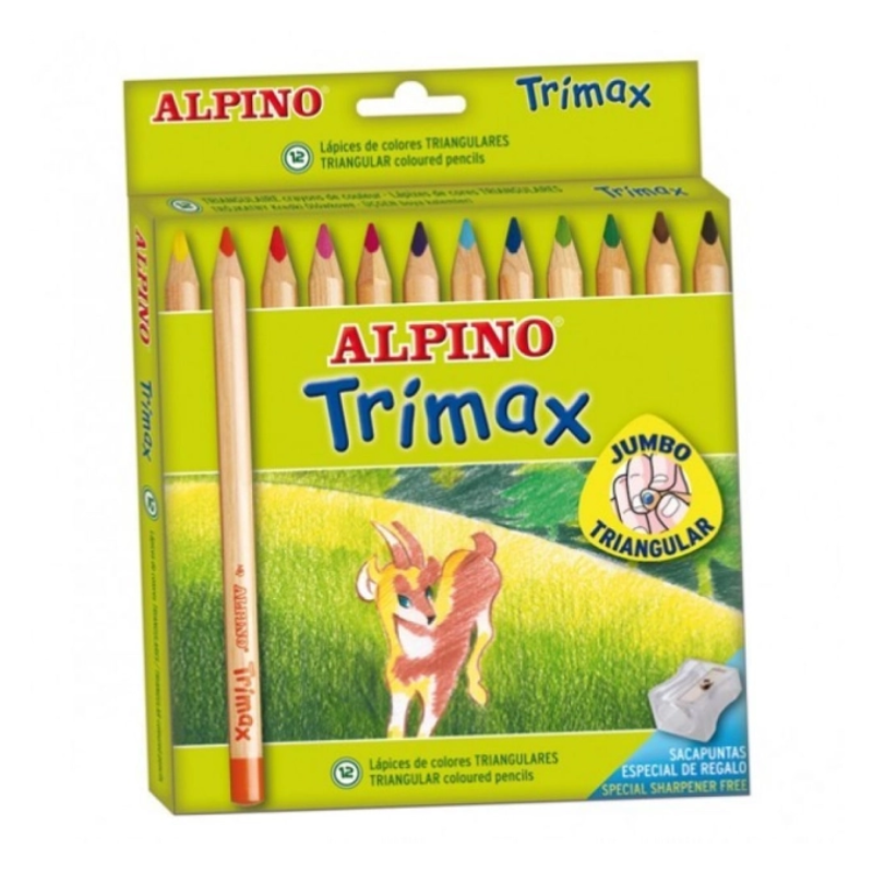 Bt 12 crayons Trimax Jumbo triangular réf AL 000113.
