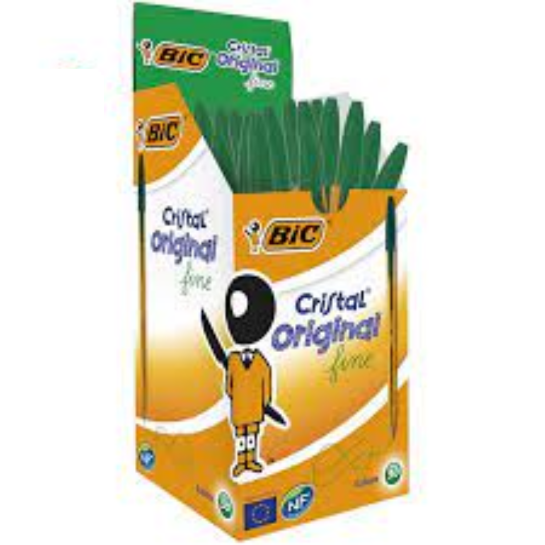 Lot de 50 Stylos BIC Cristal Soft – Vert.