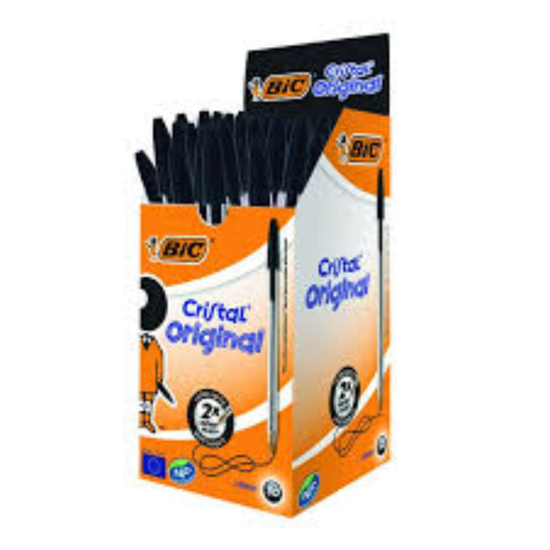 Lot de 50 Stylos BIC Cristal – Noir.