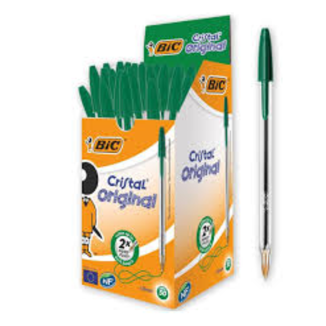 Lot de 50 Stylos BIC Cristal – Vert.